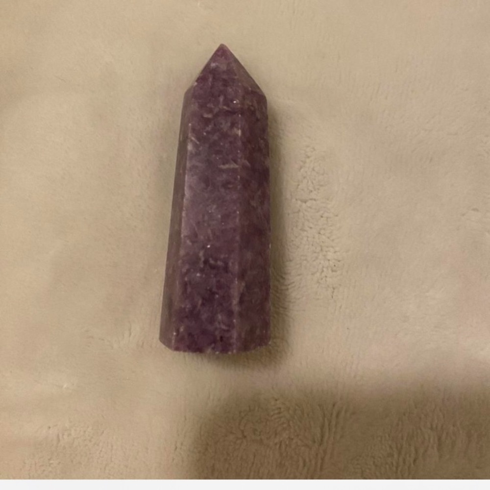 lepidolite tower crystal